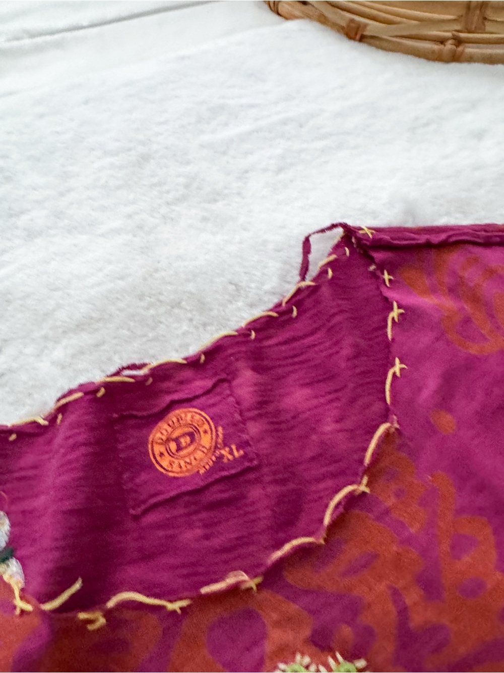 Double D Ranch Embroidered Western Top XL Boho Southwestern Pink - Picture 7 of 12